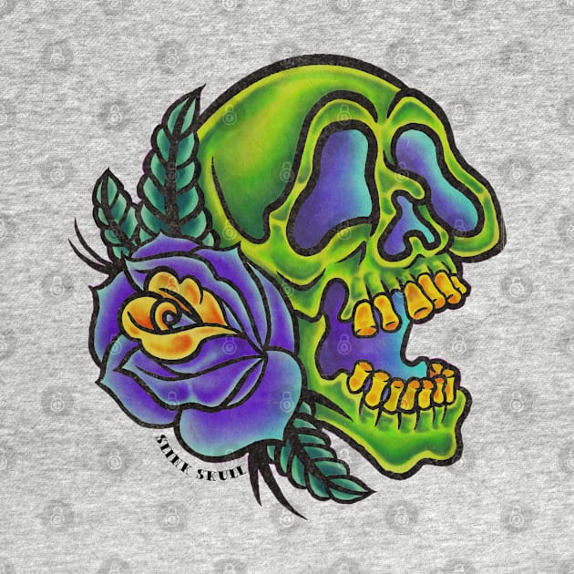 Skull and rose by SlinkSkull